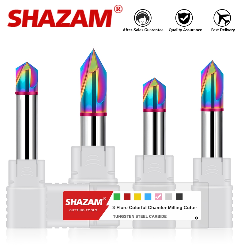 End Mill Set - SHAZAM-Fresa de chaflán de ranura recta