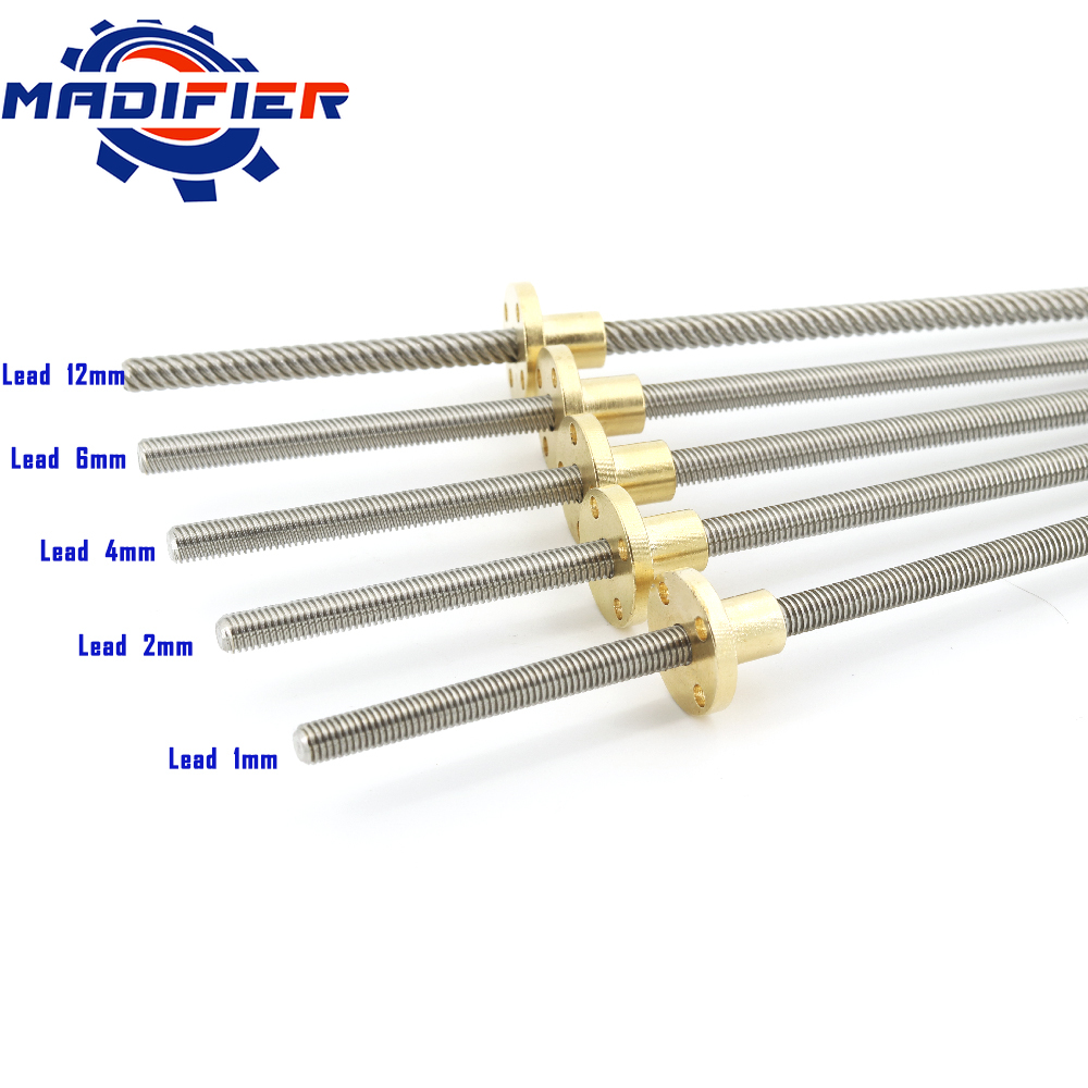 Lead Screw 8Mm - Tornillo T6 de acero inoxidable 304,