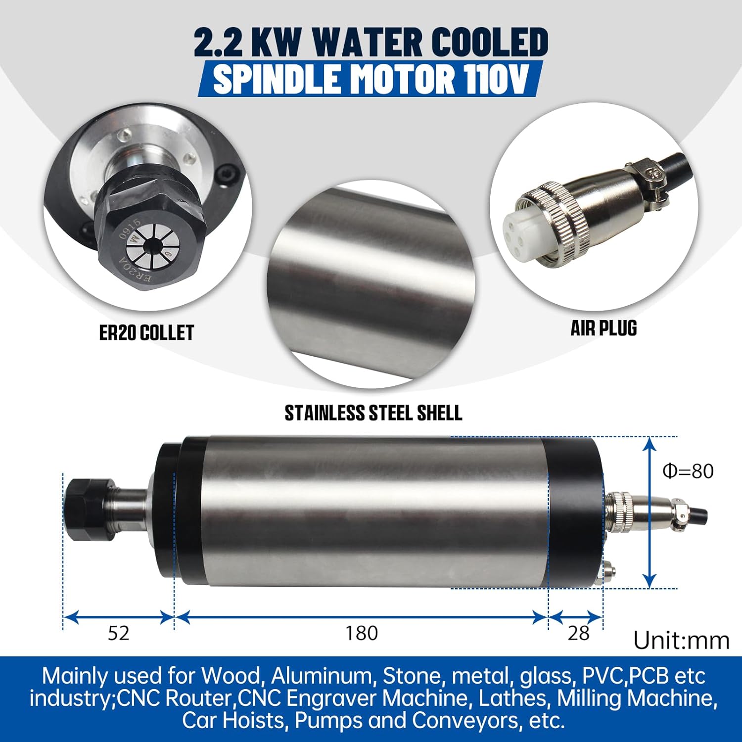Motor de husillo refrigerado p - Water Cooled Spindle reseña y precio